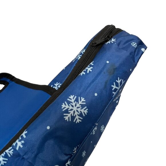 Collections Etc Blue Snowflake Expandable Insulated Food Carrier - Picture 4 of 10